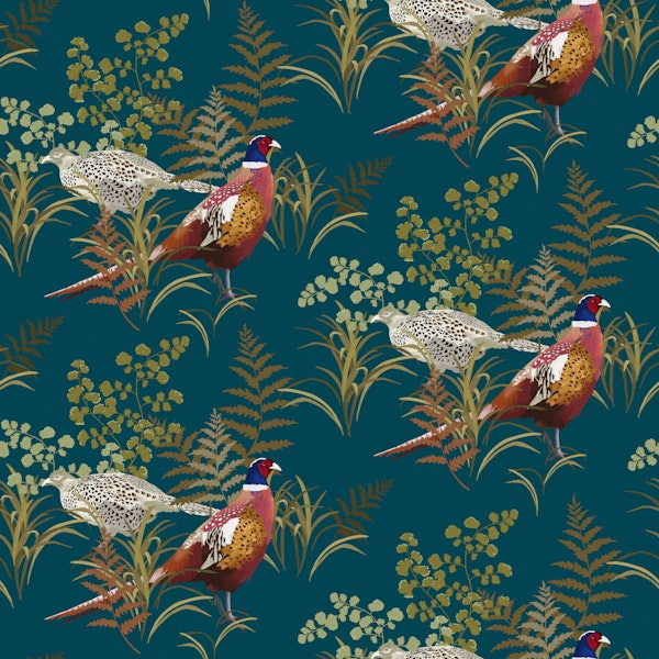 Country Pheasant - Dark Teal Blue
