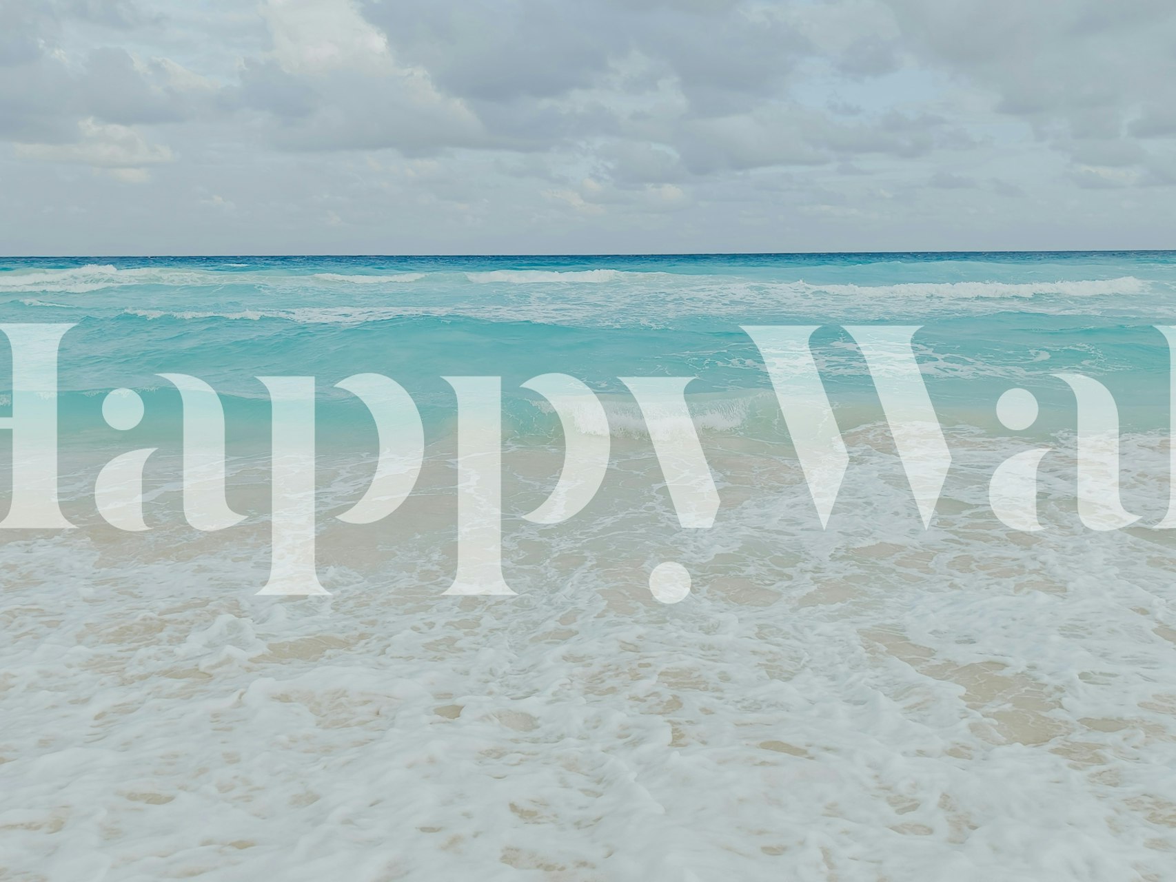 Ocean waves with turquoise hues and sandy shore wallpaper