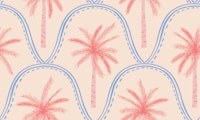 Pastel pink preppy palm trees wallpaper