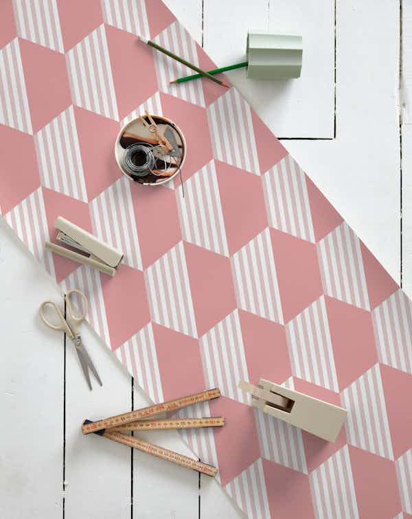Pink Hexagon Pattern wallpaper roll
