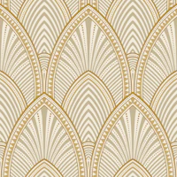 luxury art deco arches - golden - beige wallpaper