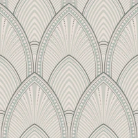luxury art deco arches - mint grey wallpaper