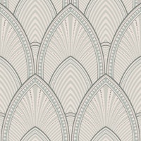 luxury art deco arches - mint grey wallpaper