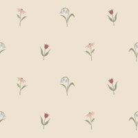 linocut floral - vintage muted papel pintado