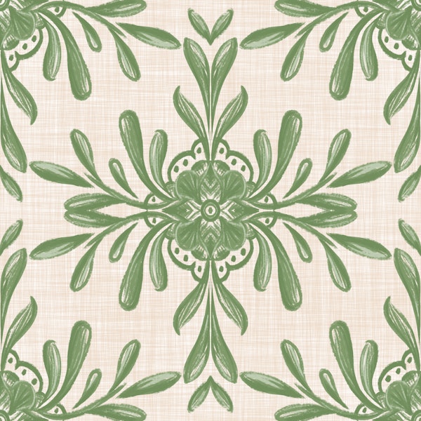 Chic Green Leaf Pattern