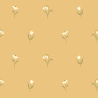 linocut floral - mustard yellow wallpaper