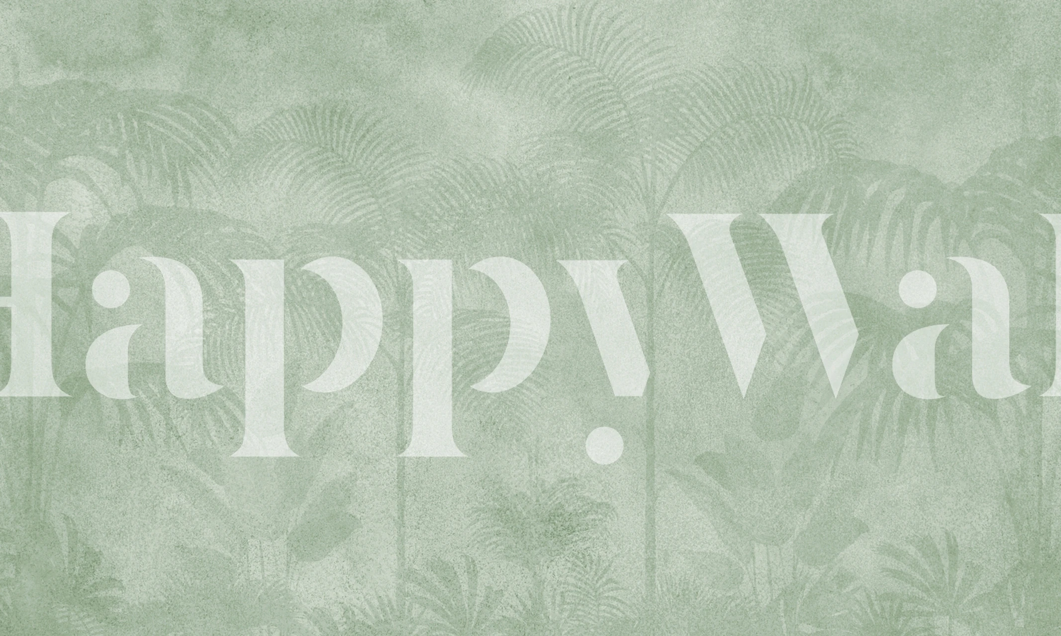 Botanical palm leaves in soft green tones watercolor wallpaper