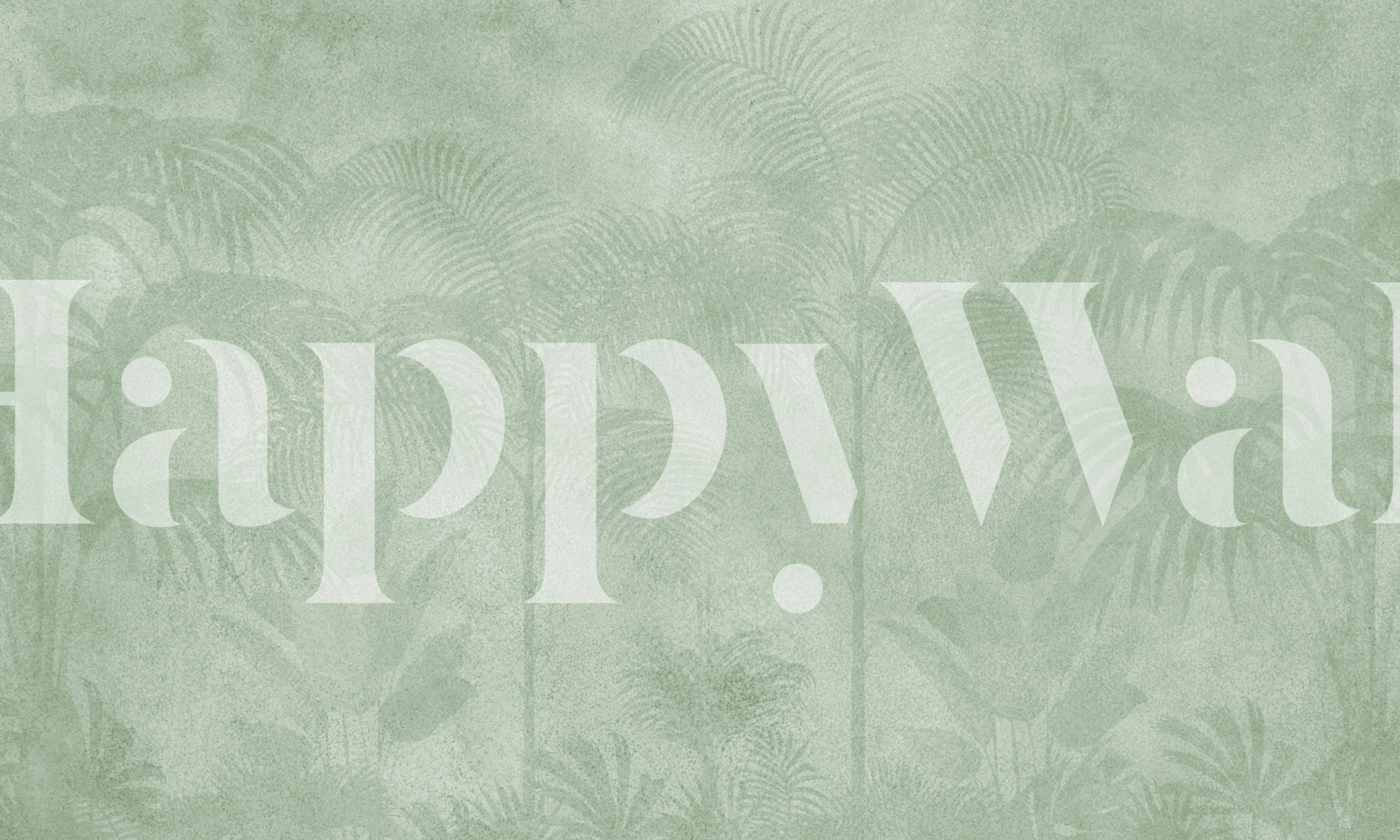 Botanical palm leaves in soft green tones watercolor wallpaper