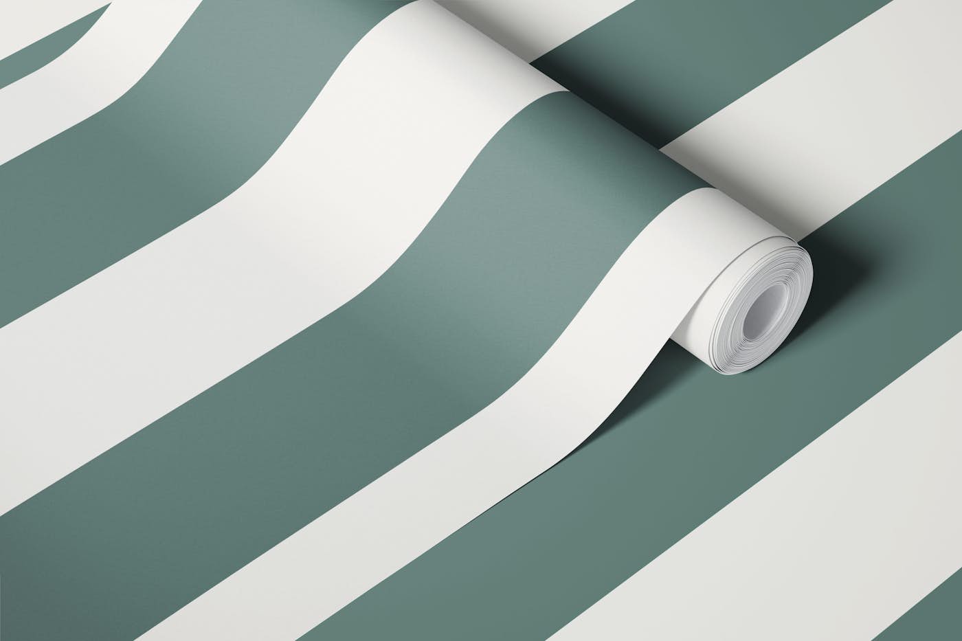 Blue Green Stripe wallpaper roll