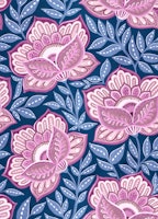 Boho Mauve and Soft Blue Chintz Floral Large ταπετσαρία