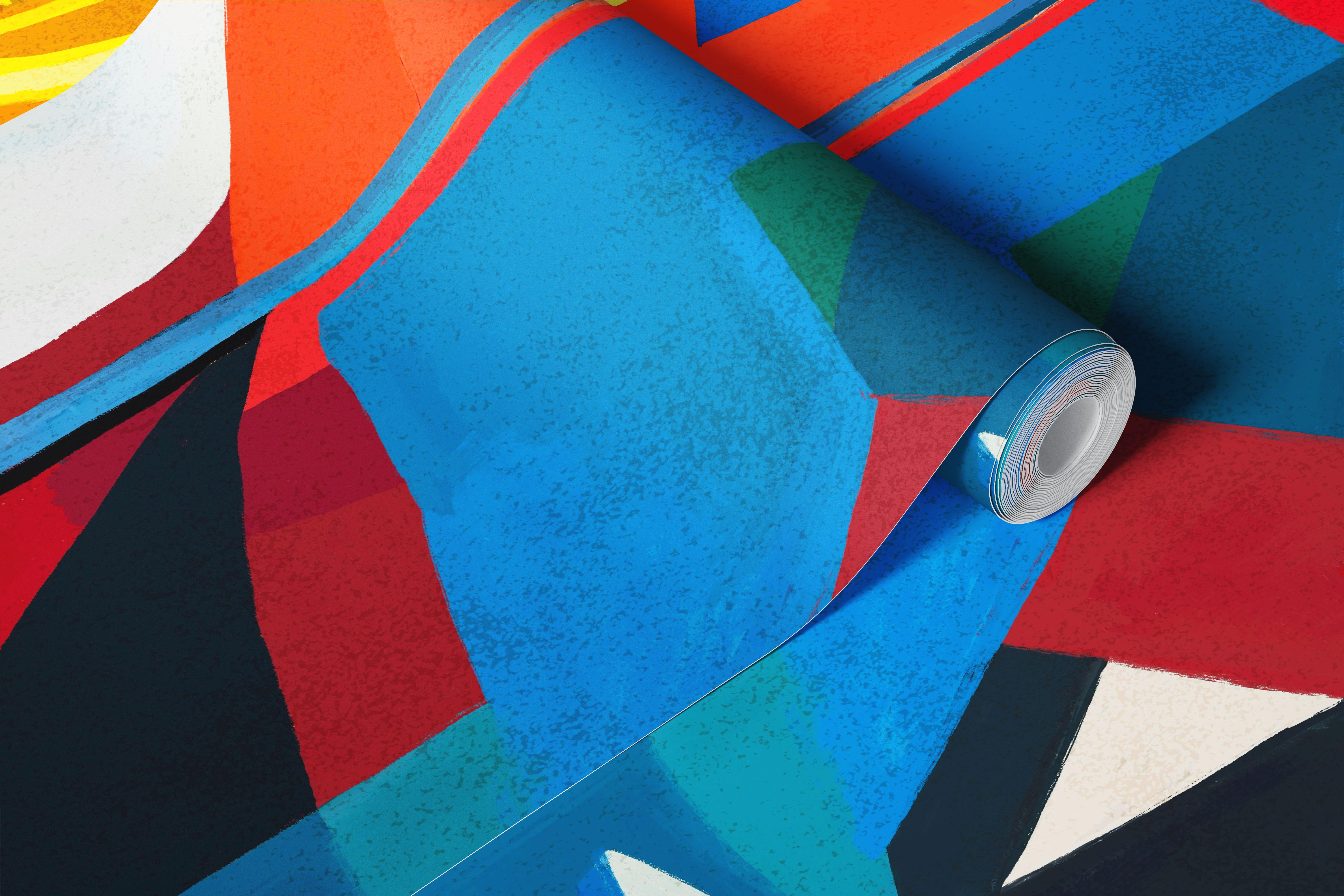 Colorful jazz band wallpaper in a modern room