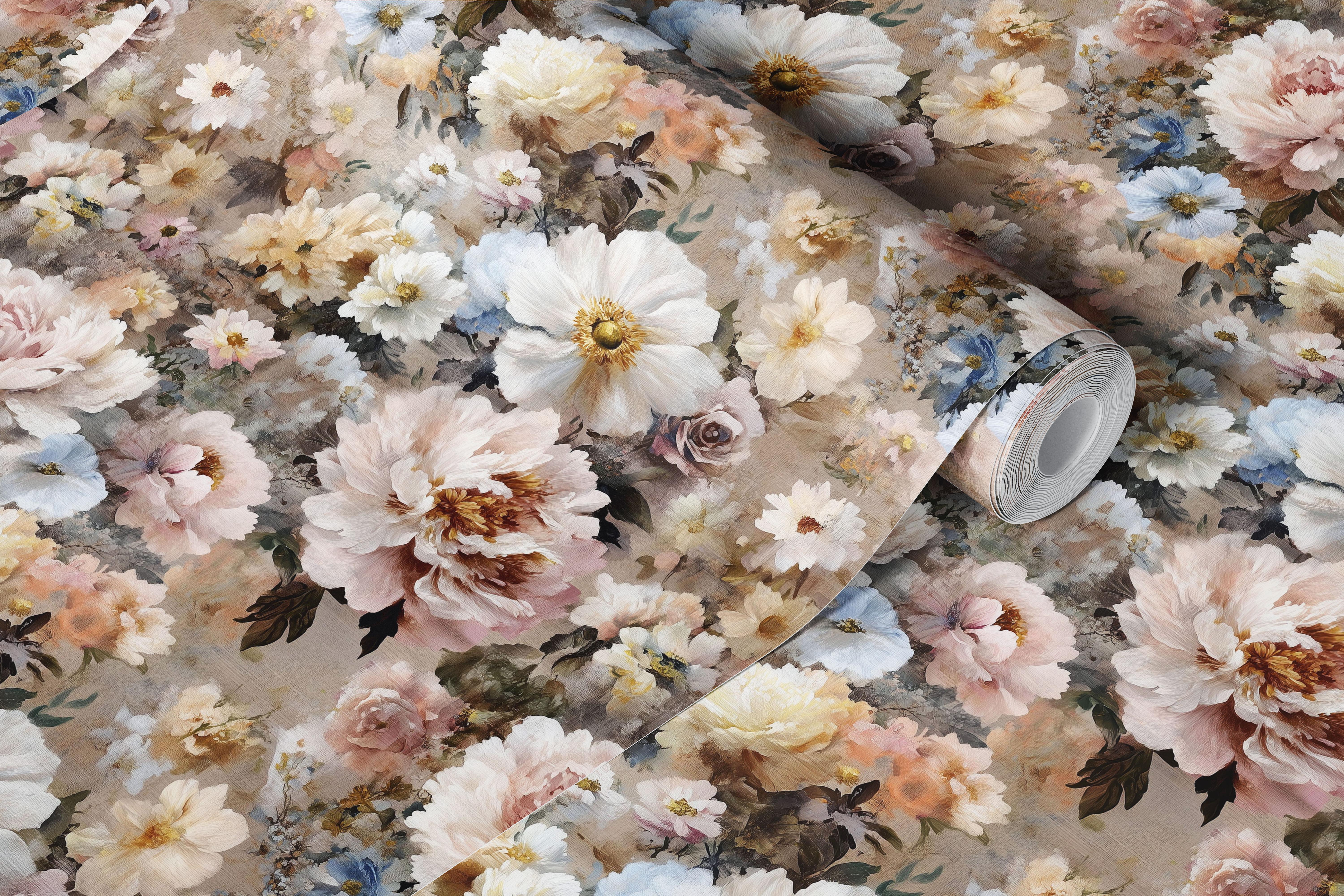 Blomster i ro i et lyst rom