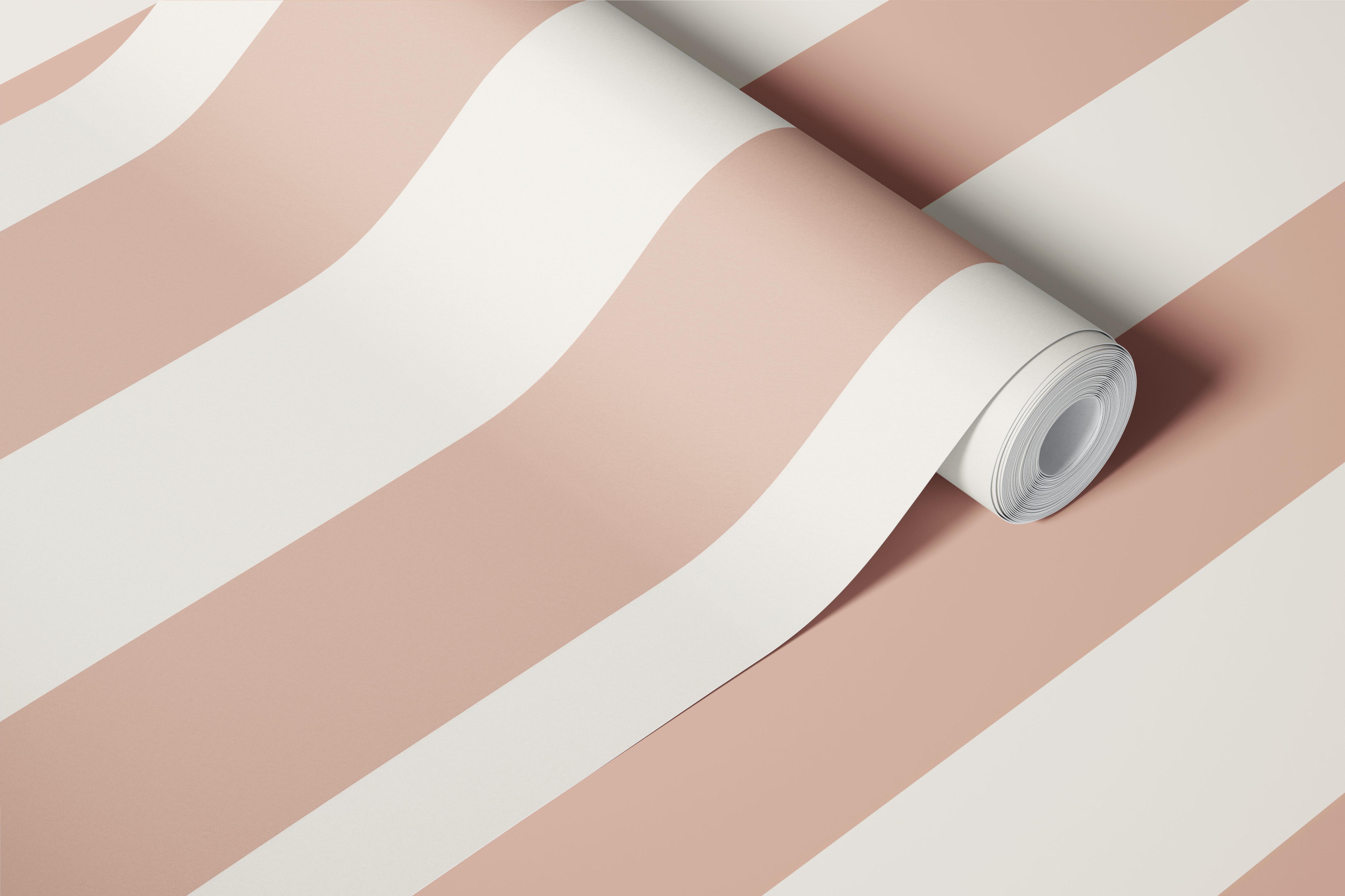 Old Rose Stripe wallpaper in a room setting.