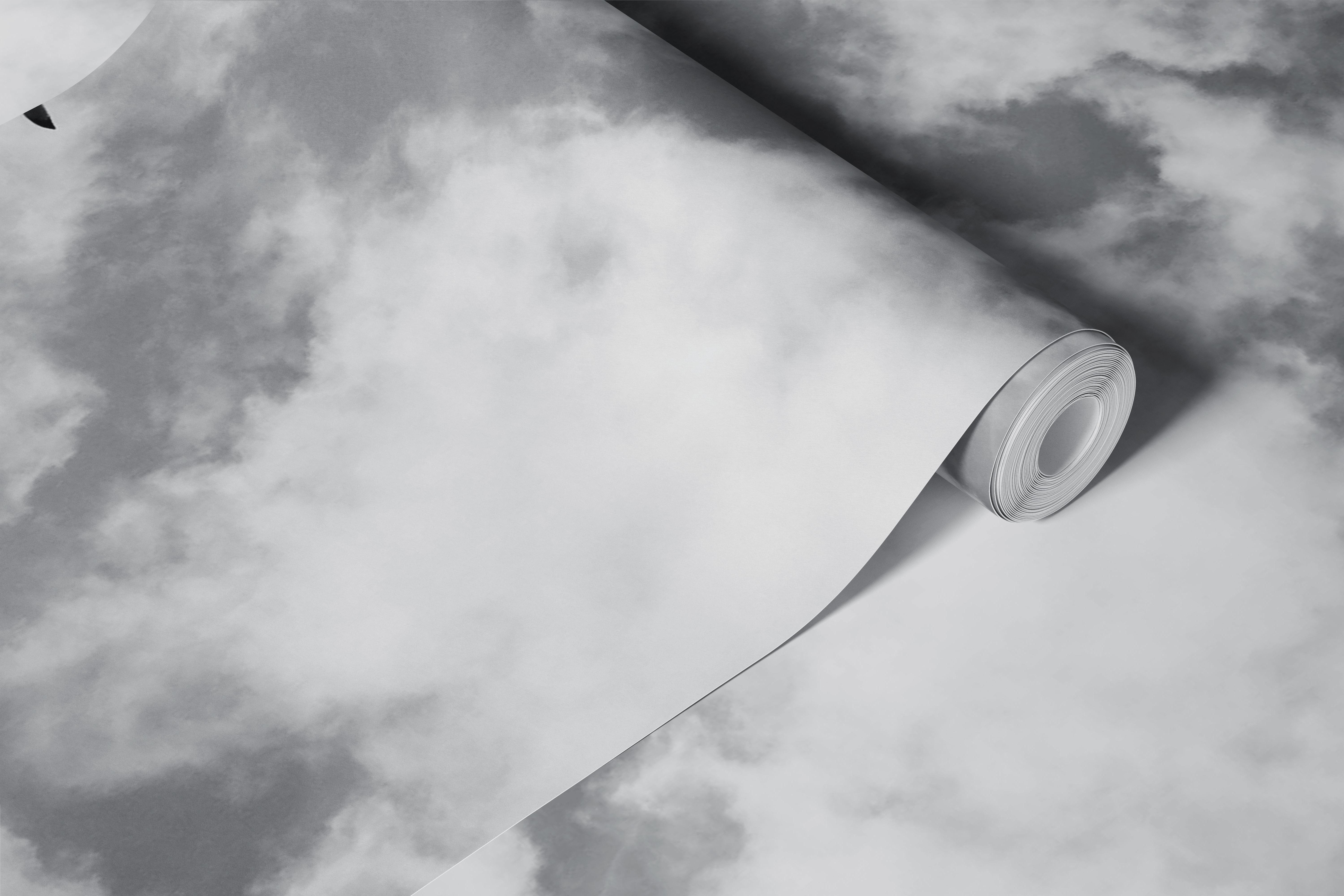 Tapetti Cloudy Sky in Black and White with Bird