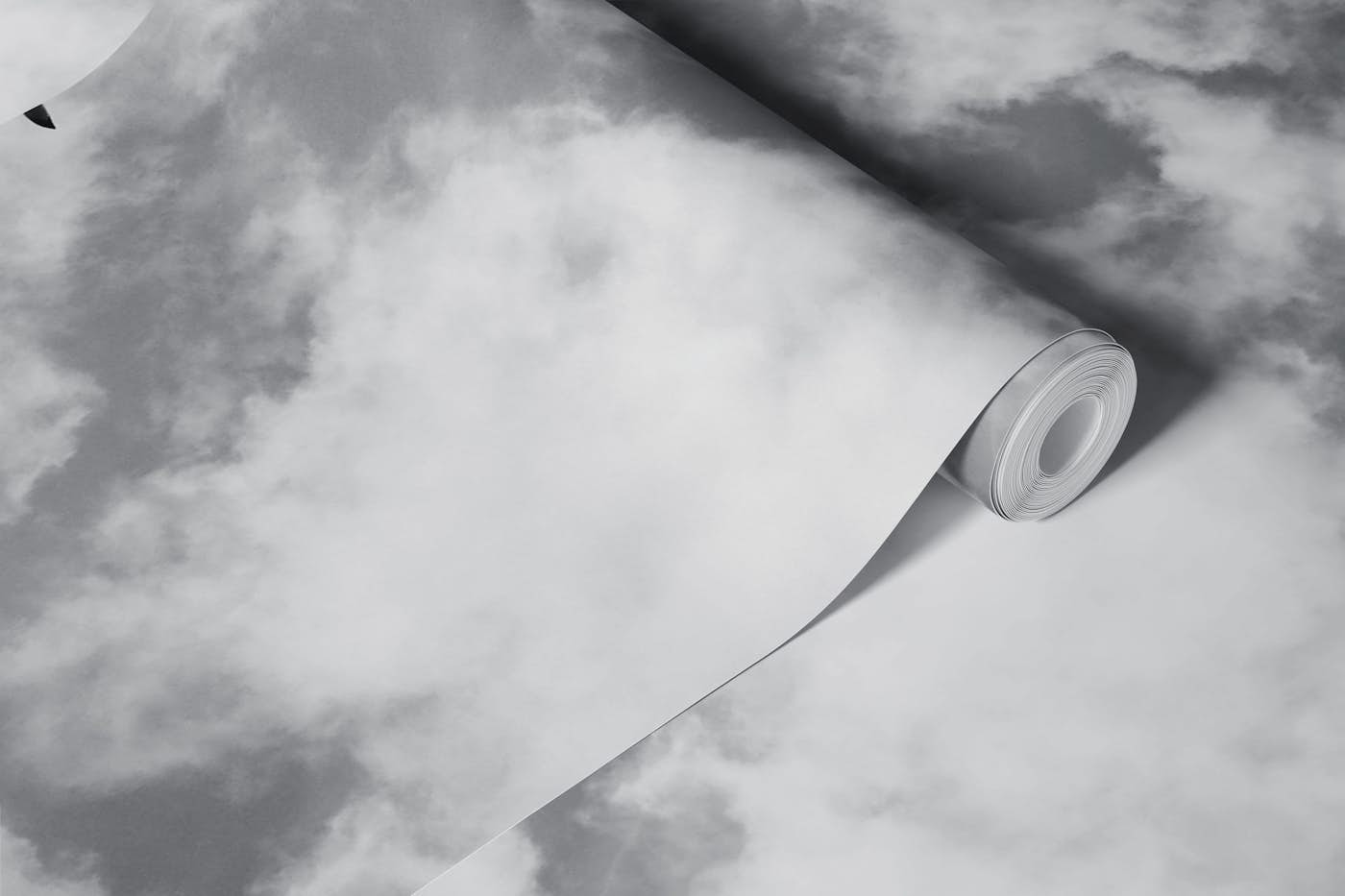 Cloudy Sky in Black and White with Bird wallpaper roll