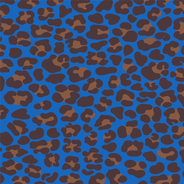 Bold Leopard Azure Blue Print