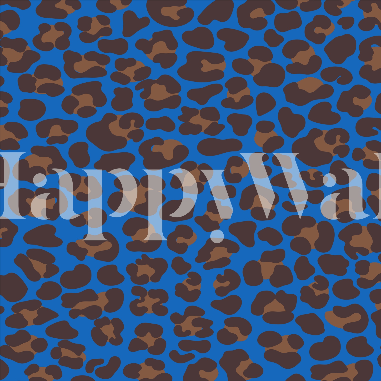 Bold Leopard Azure Blue Wallpaper