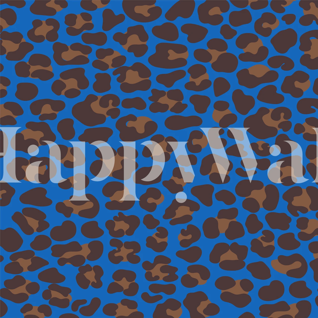 Bold Leopard print en papel tapiz azul azur