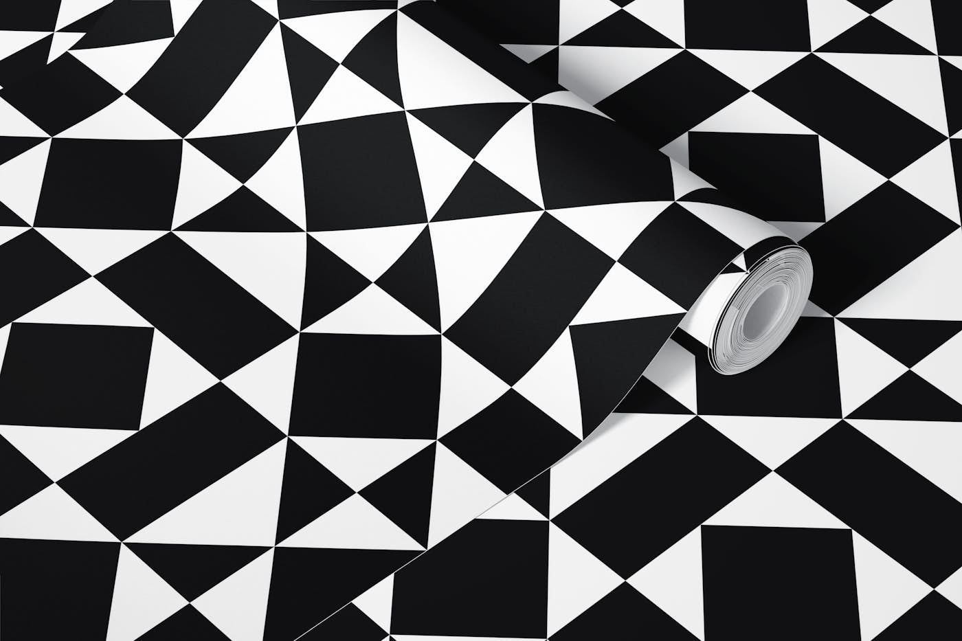 Black Diamond - Classic Geometric Blocks wallpaper roll