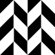 Modern Chevron - Black and White - L