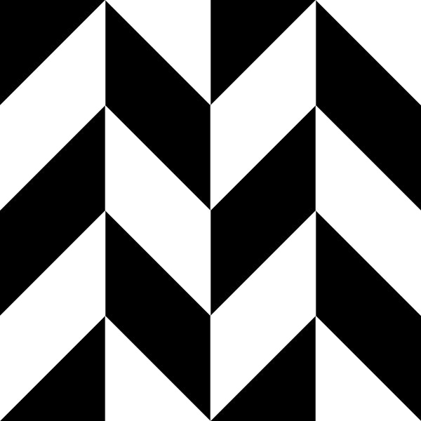 Modern Chevron - Black and White - L