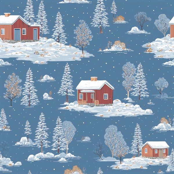 Snowy Cabin Dreamscape