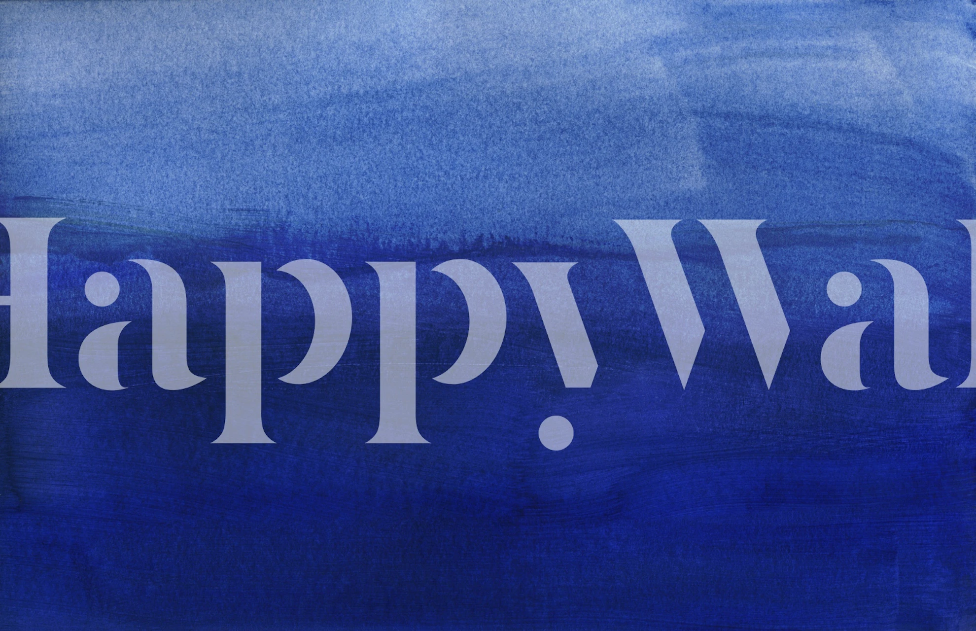 Painted gradient blue wallpaper in a room