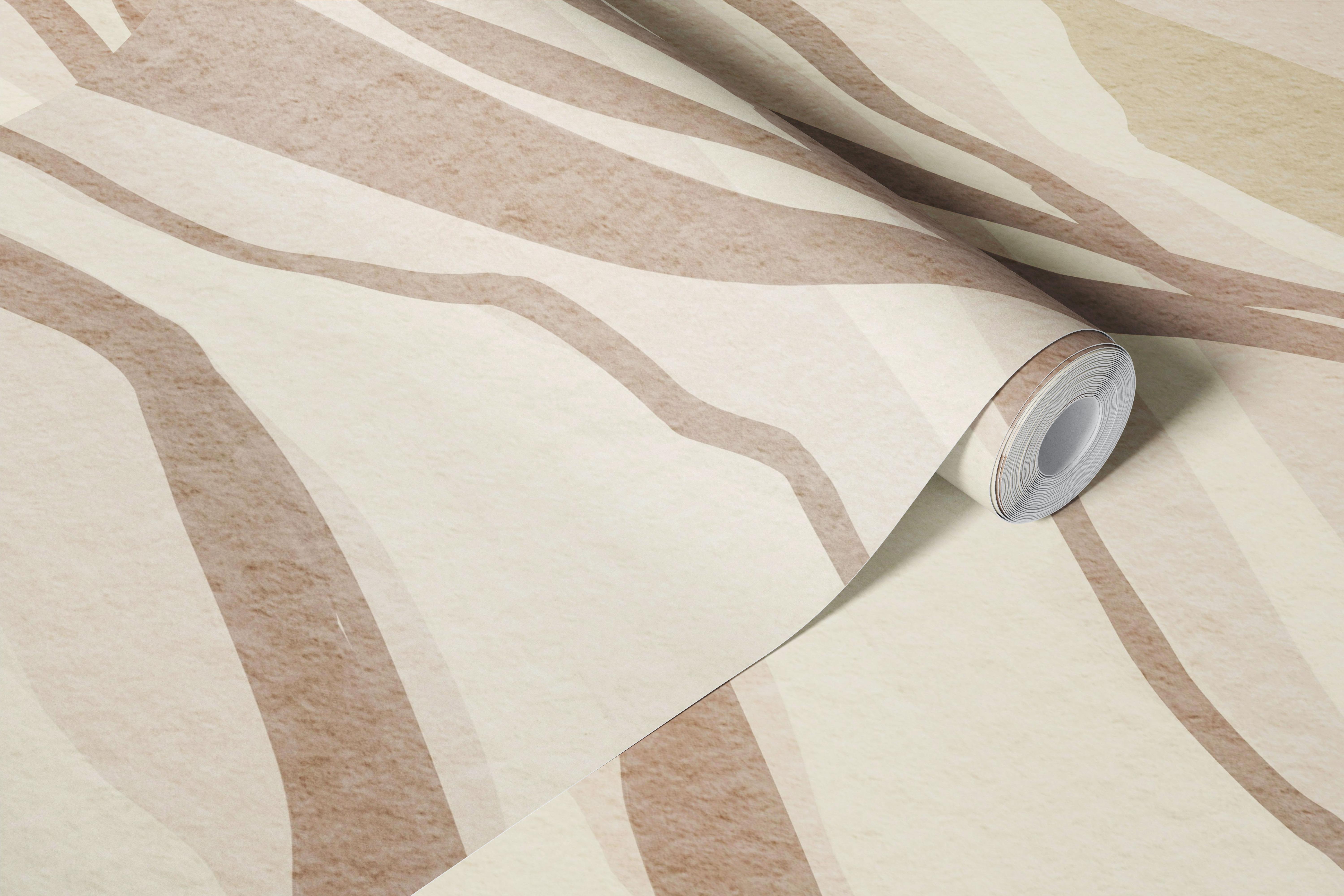 Abstract landscape with neutral beige tones wallpaper