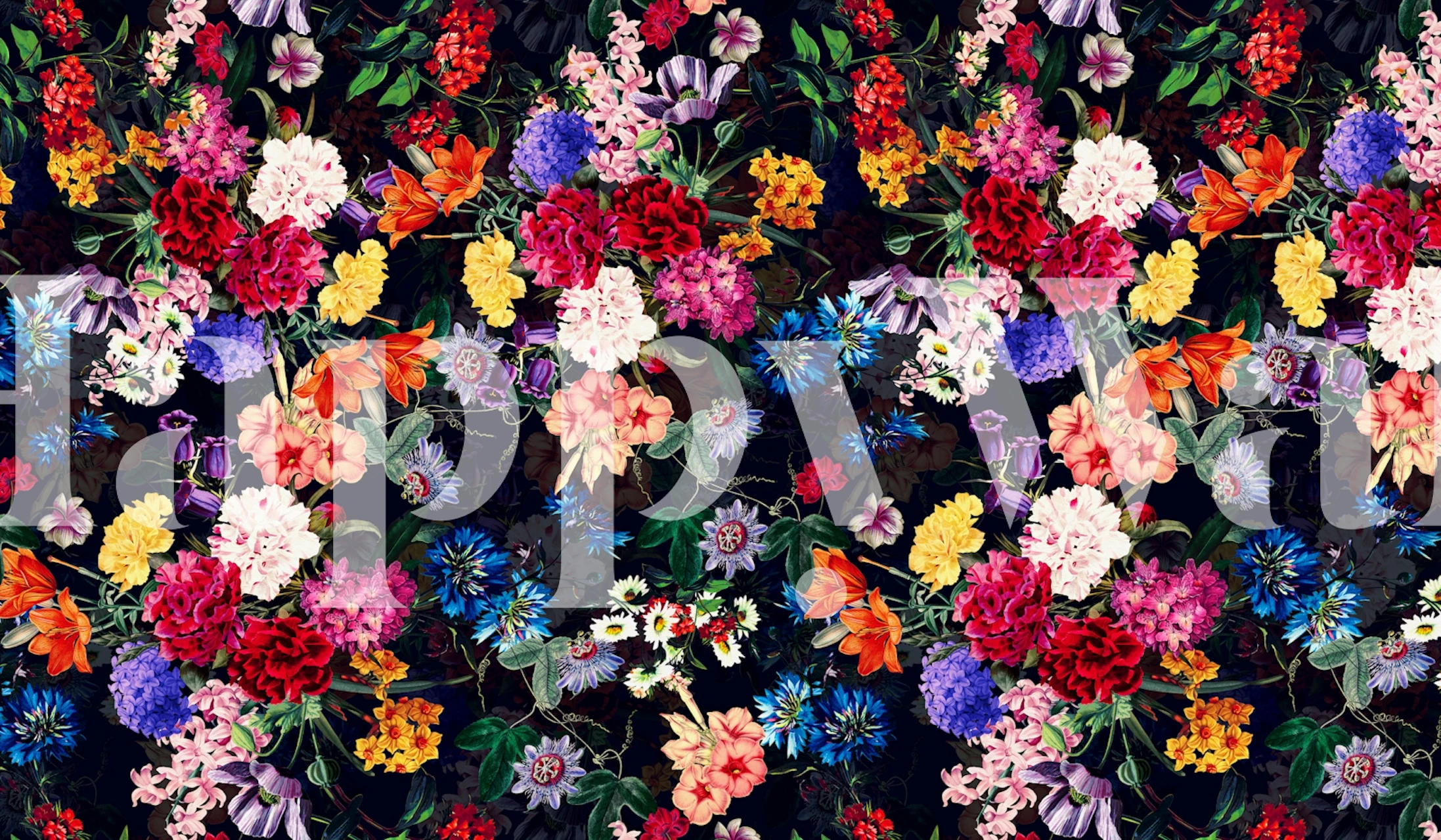 Mystic Blooms V floral Tapete in einem Raum