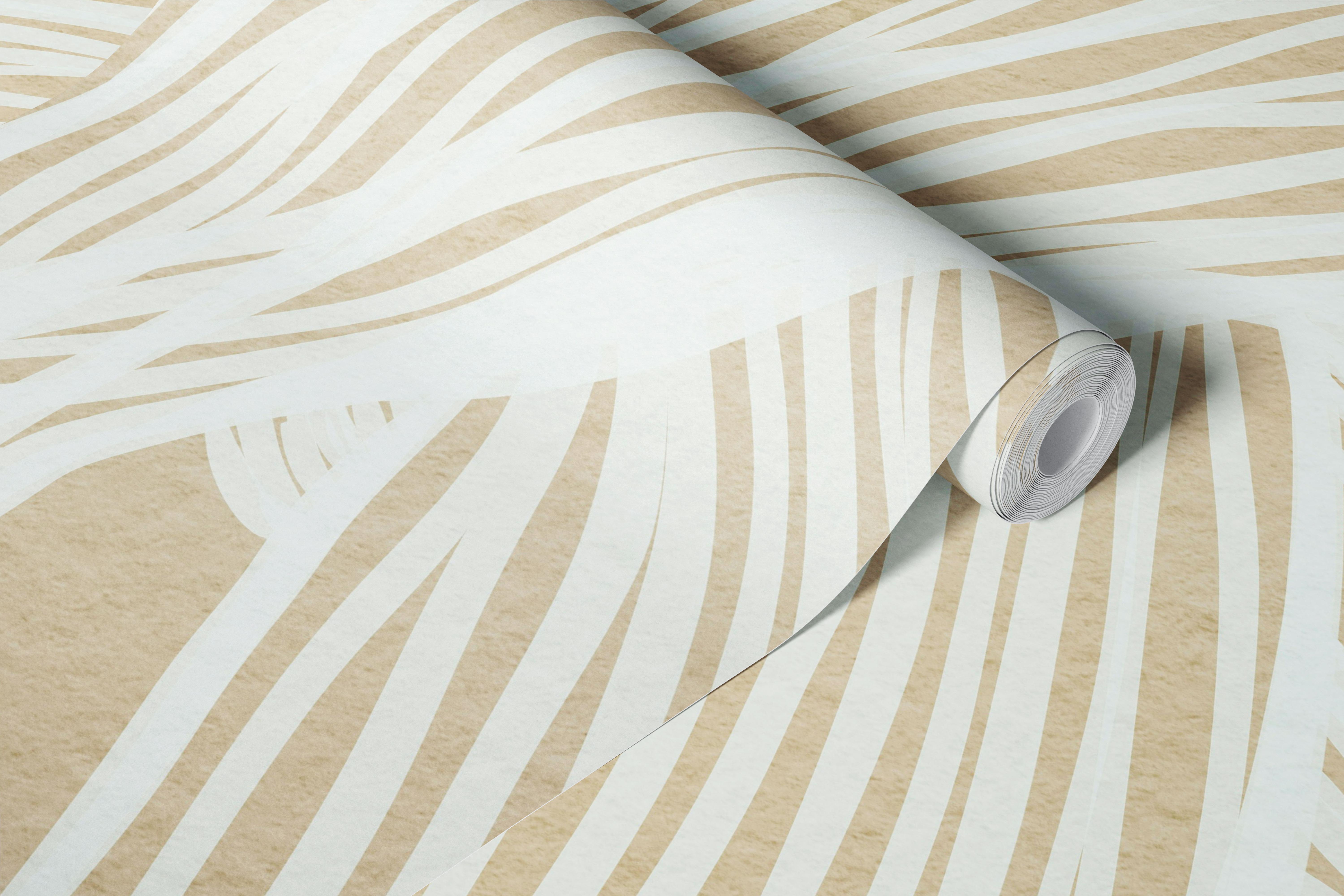 Abstract white lines on beige background wallpaper