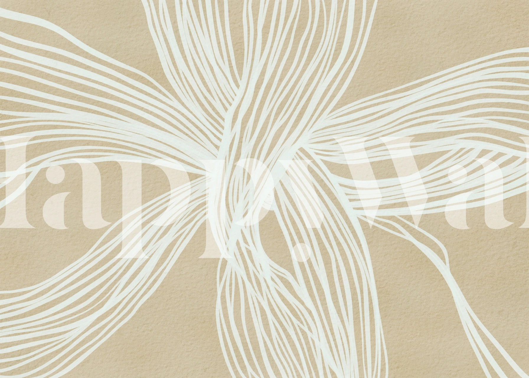 Abstract white lines on beige background wallpaper