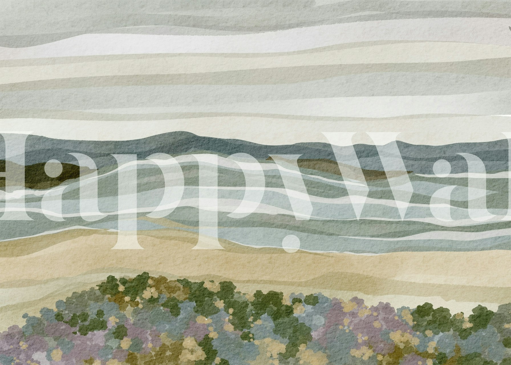 Papier peint Mountain and Sea Vibes dans une pièce