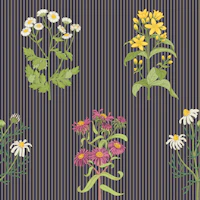 Blooming Stripes Millefleurs tapete