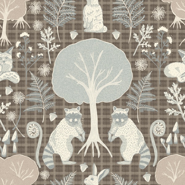 Rustic Wildlife Critters Chocolate Brown