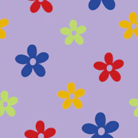 Bright Simple Flowers on Lilac Purple wallpaper