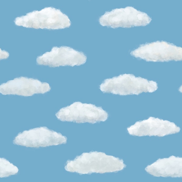 Fluffy white clouds - blue sky - medium
