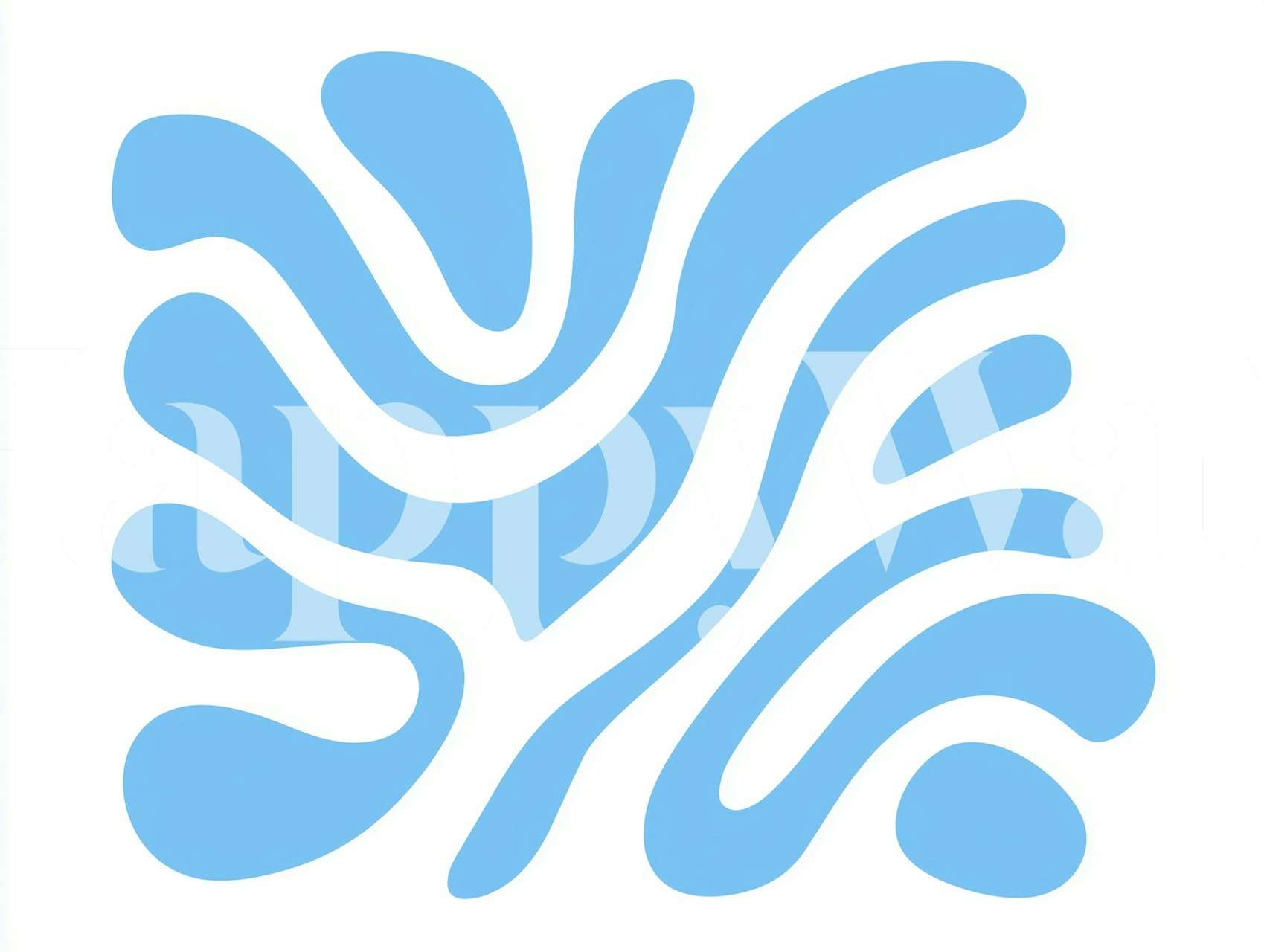 Papel pintado Blue wave abstraction en una habitación