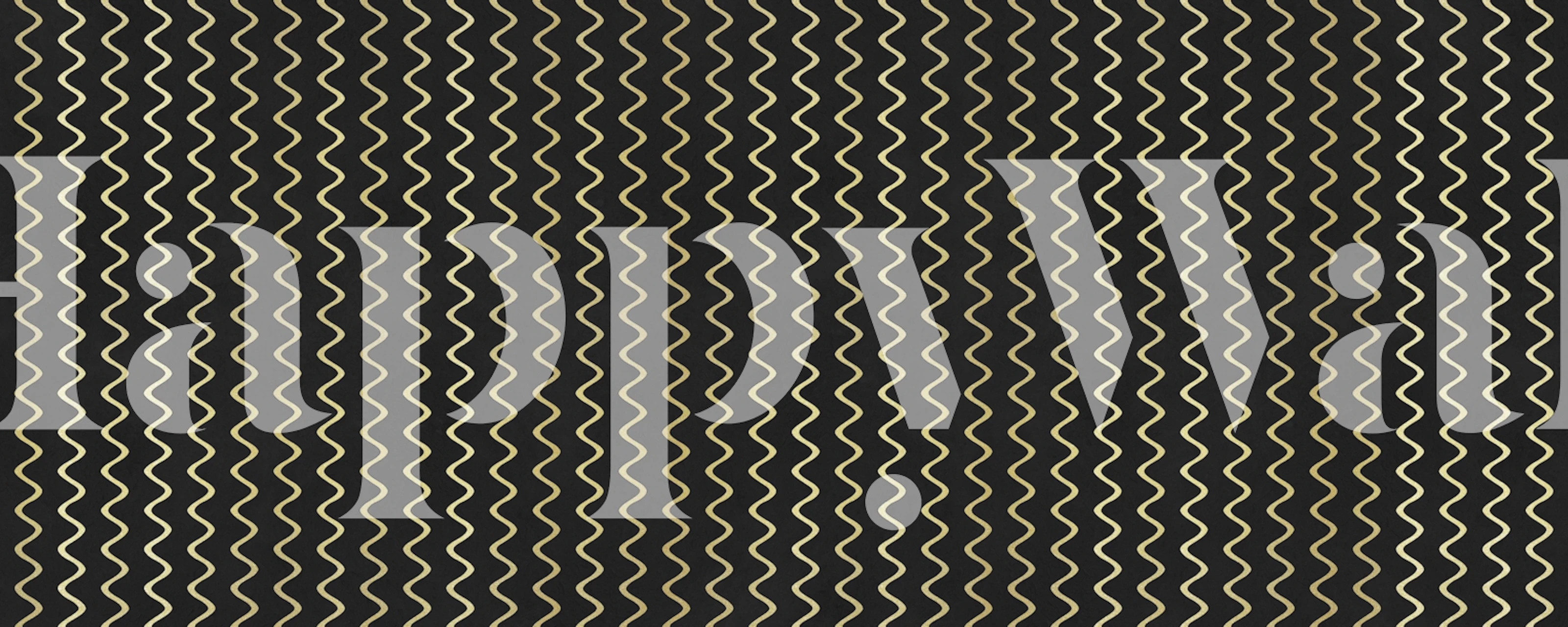 Golden Waves wallpaper på svart bakgrunn