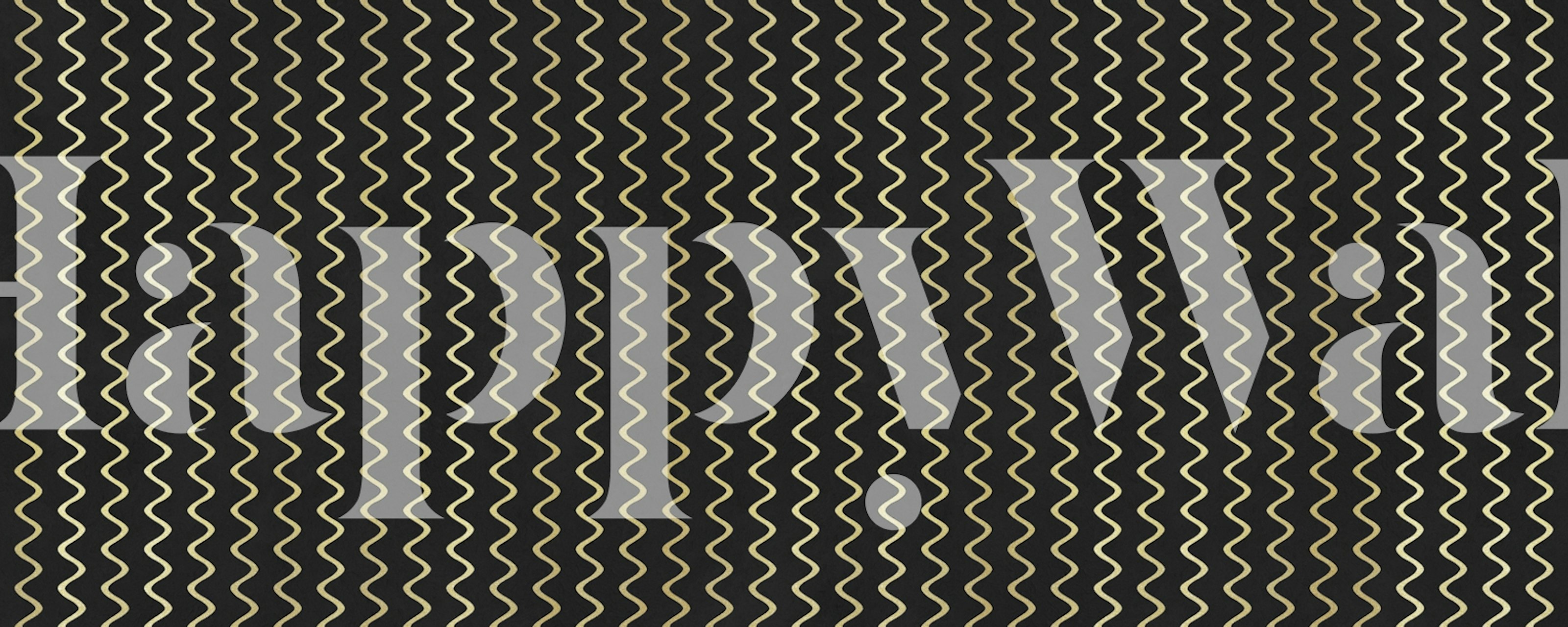 Golden waves wallpaper on black background