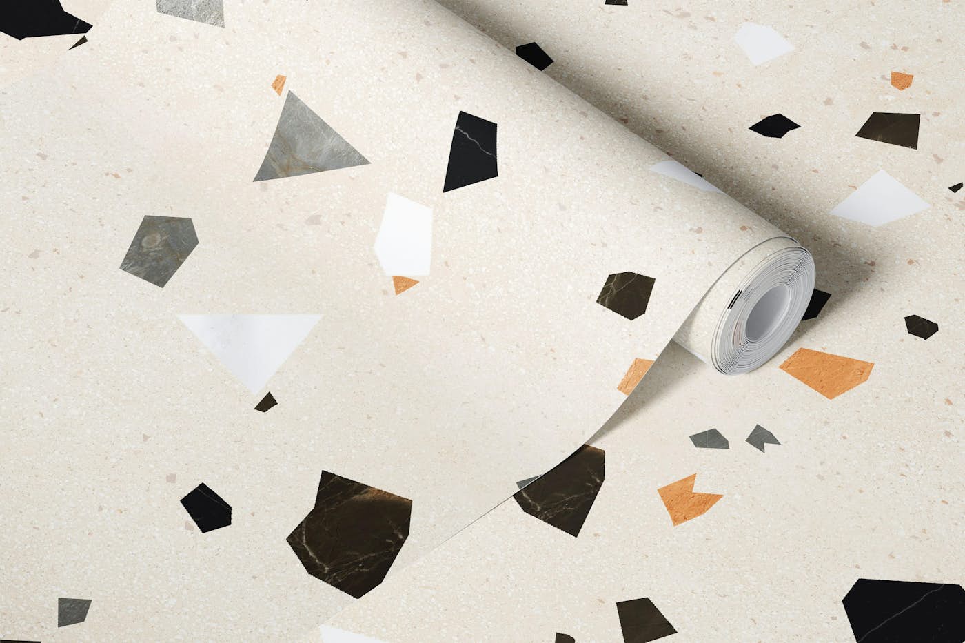 Cream stone Terrazzo Natural Granite wallpaper roll