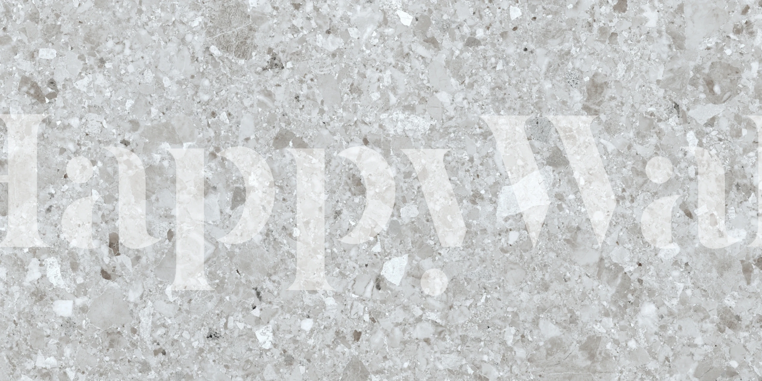 Midnight Pebble Terrazzo Granite Tapete in einem Raum