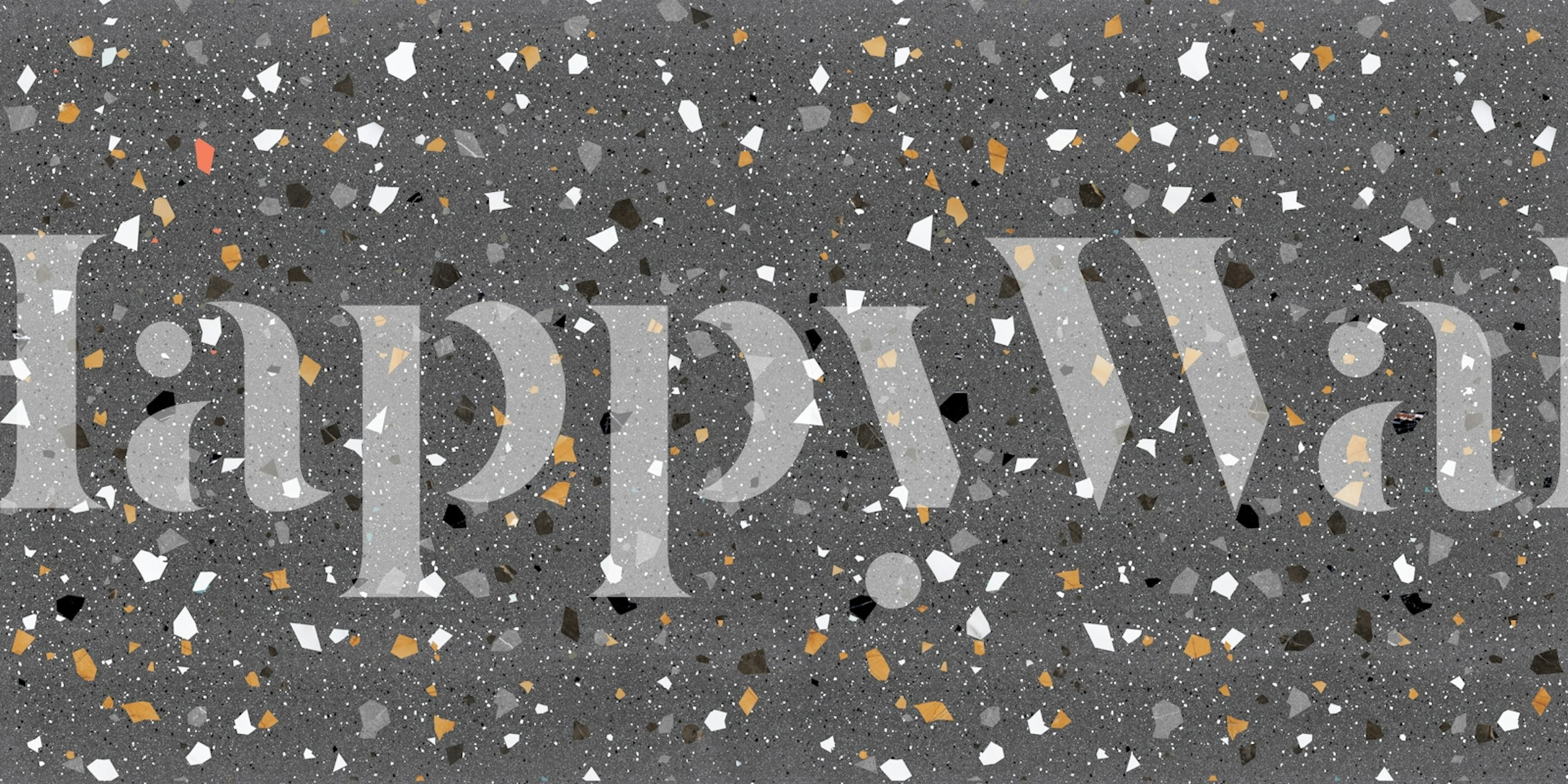 Smoky Quartz Terrazzo wallpaper in a room