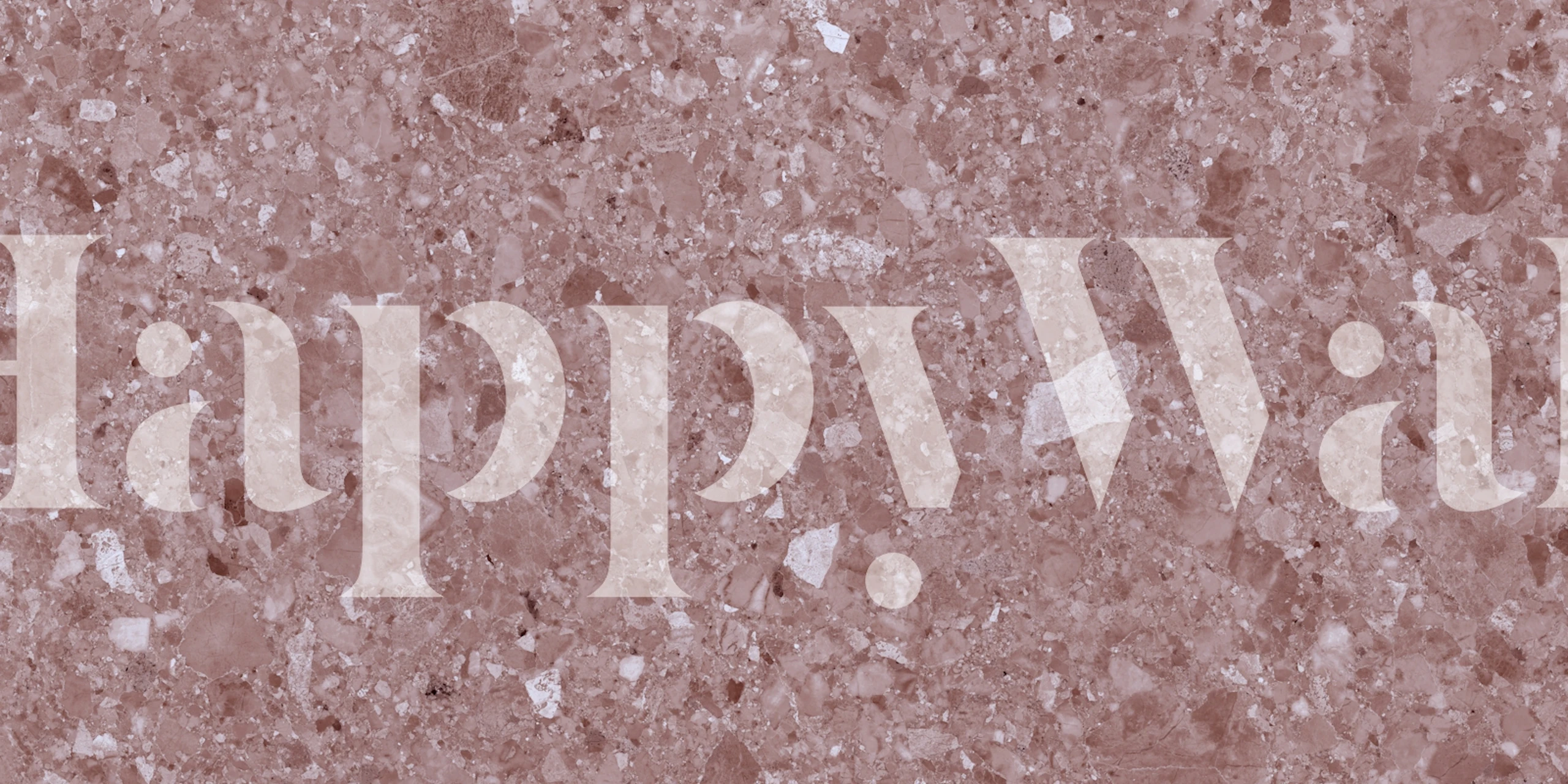 Rose terrazzo pattern wallpaper in soft pink and neutral tones.