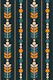Blue Yellow Scandinavian floral stripes