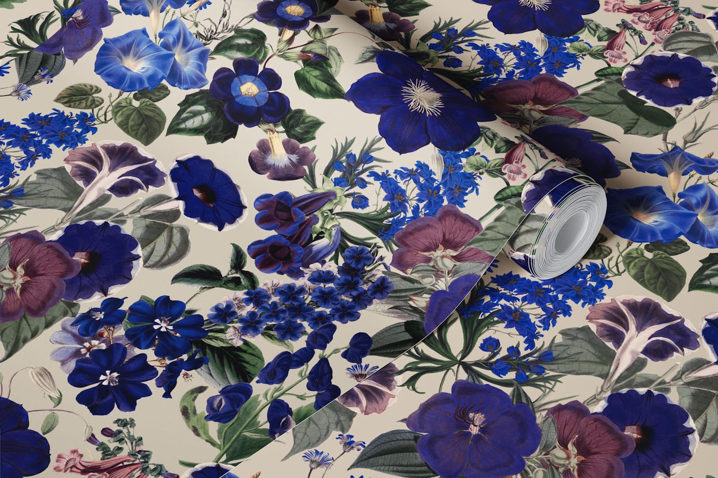 Blue Botanical Serenade wallpaper roll