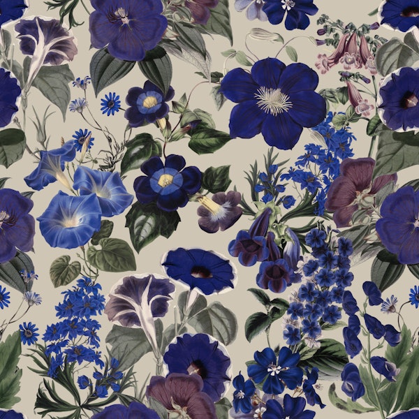 Blue Botanical Serenade