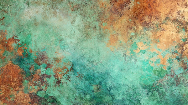 Aged Copper Verdigris Patina Textured Surface