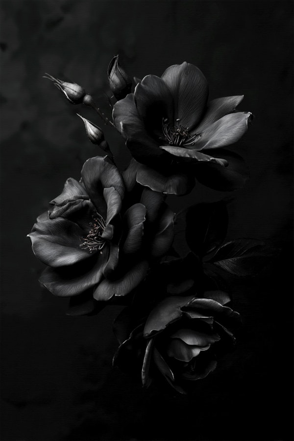 Black Roses Dark Moody Floral Composition