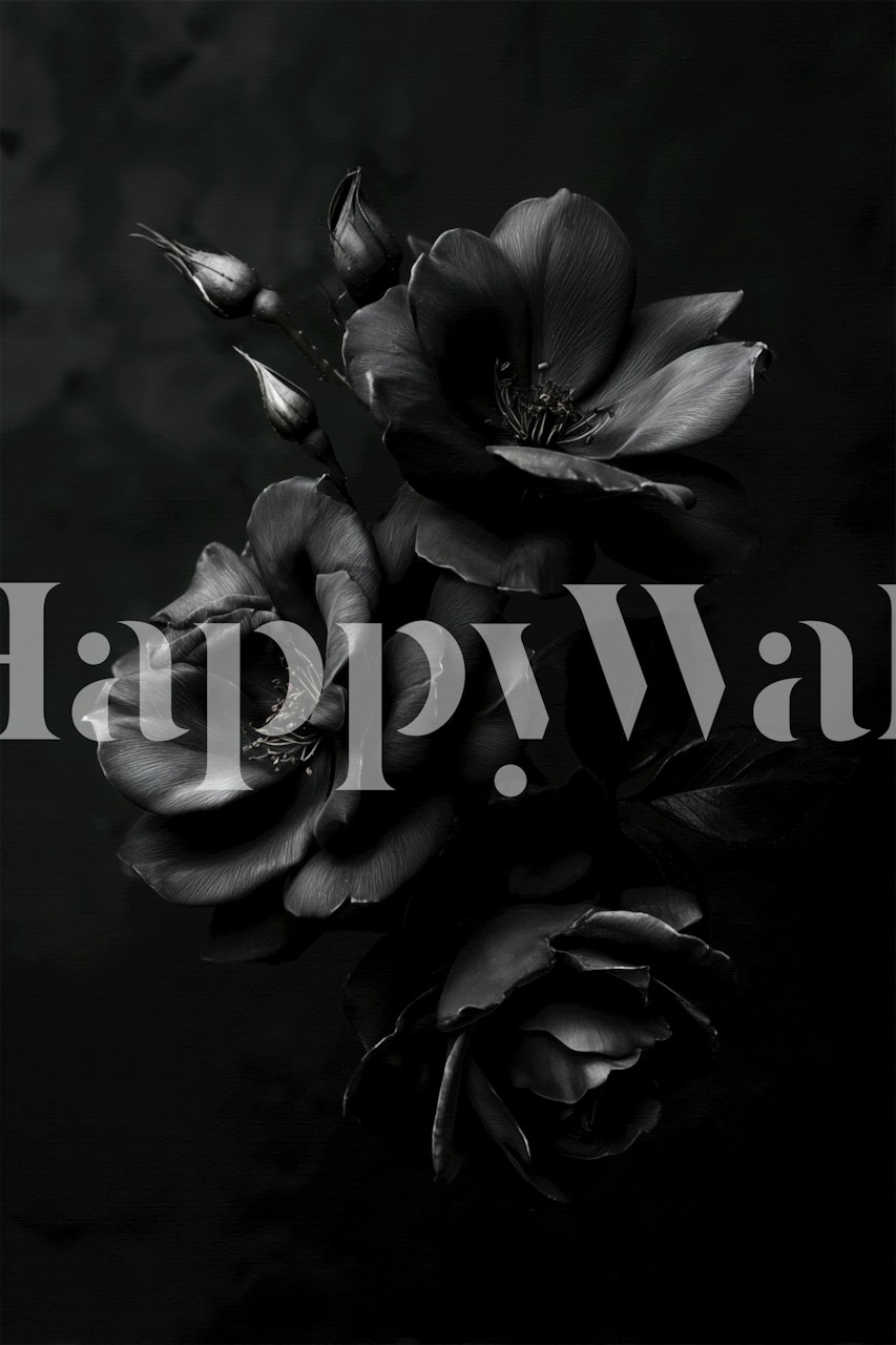 Tapeta Black Roses u modernoj sobi