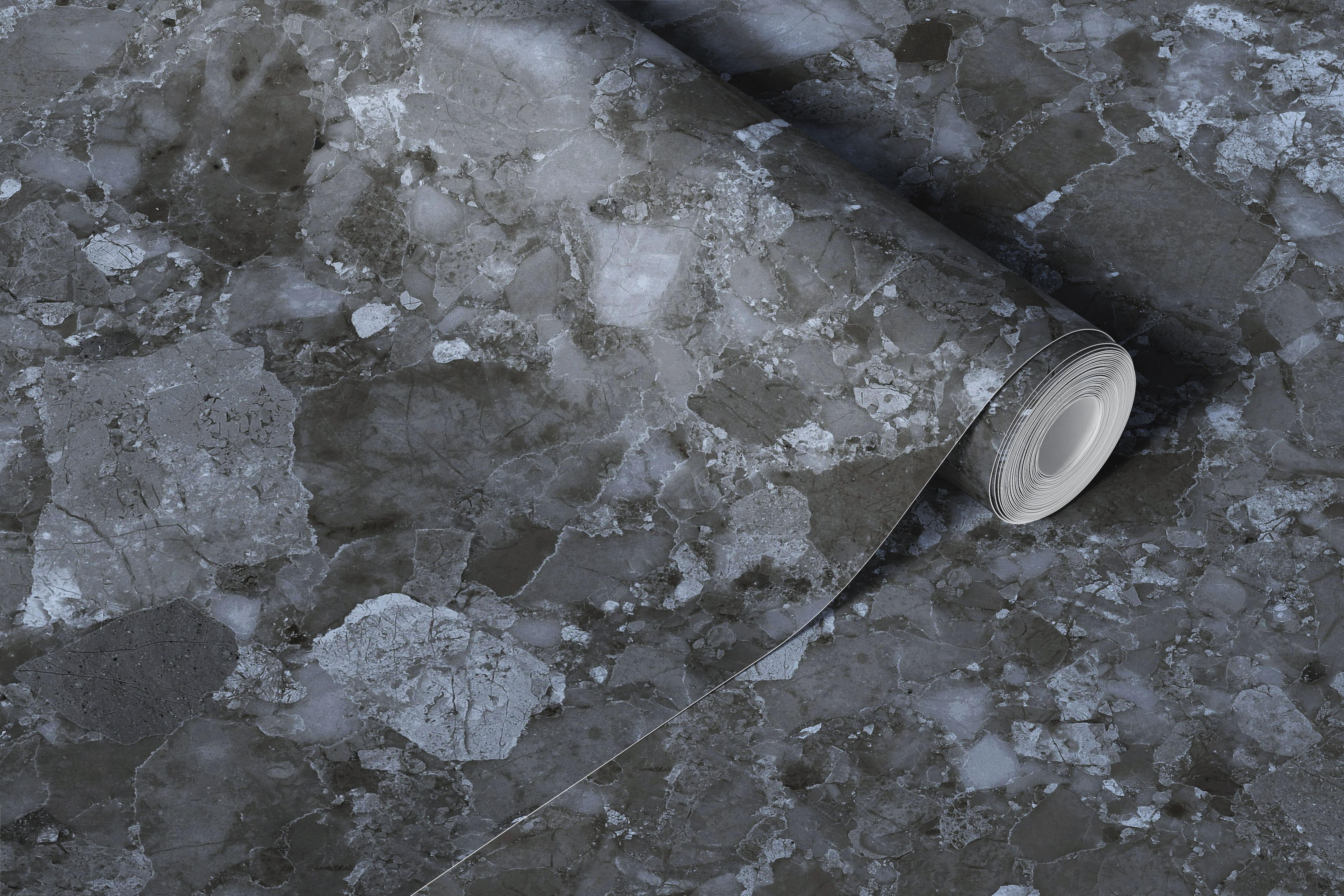 Grey textured granite look wallpaper with a speckled pattern